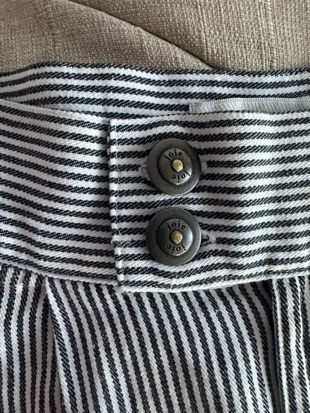 Joie Black and White Pinstripe Tapered Chinos